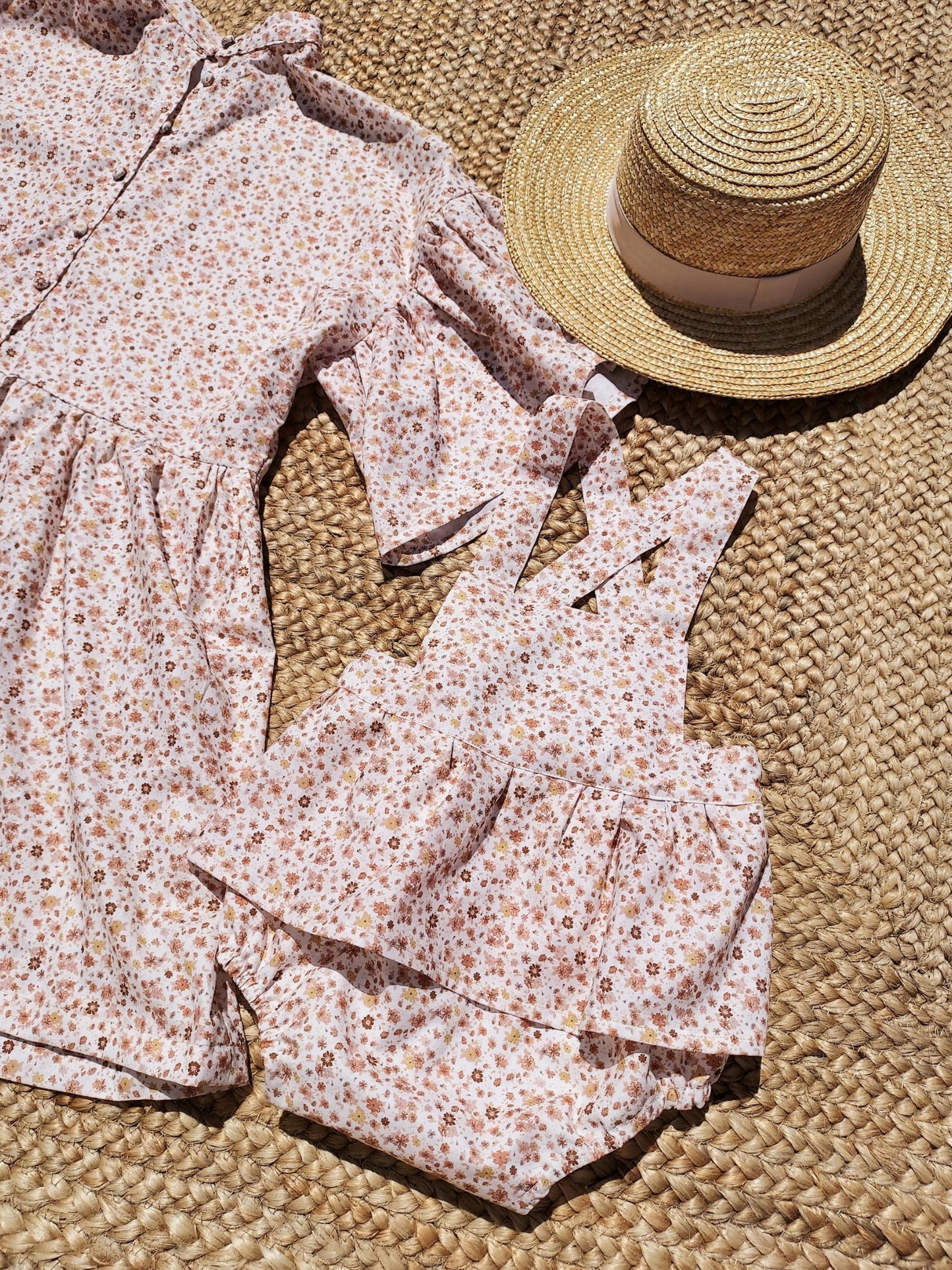 Vestido oversize flores teja