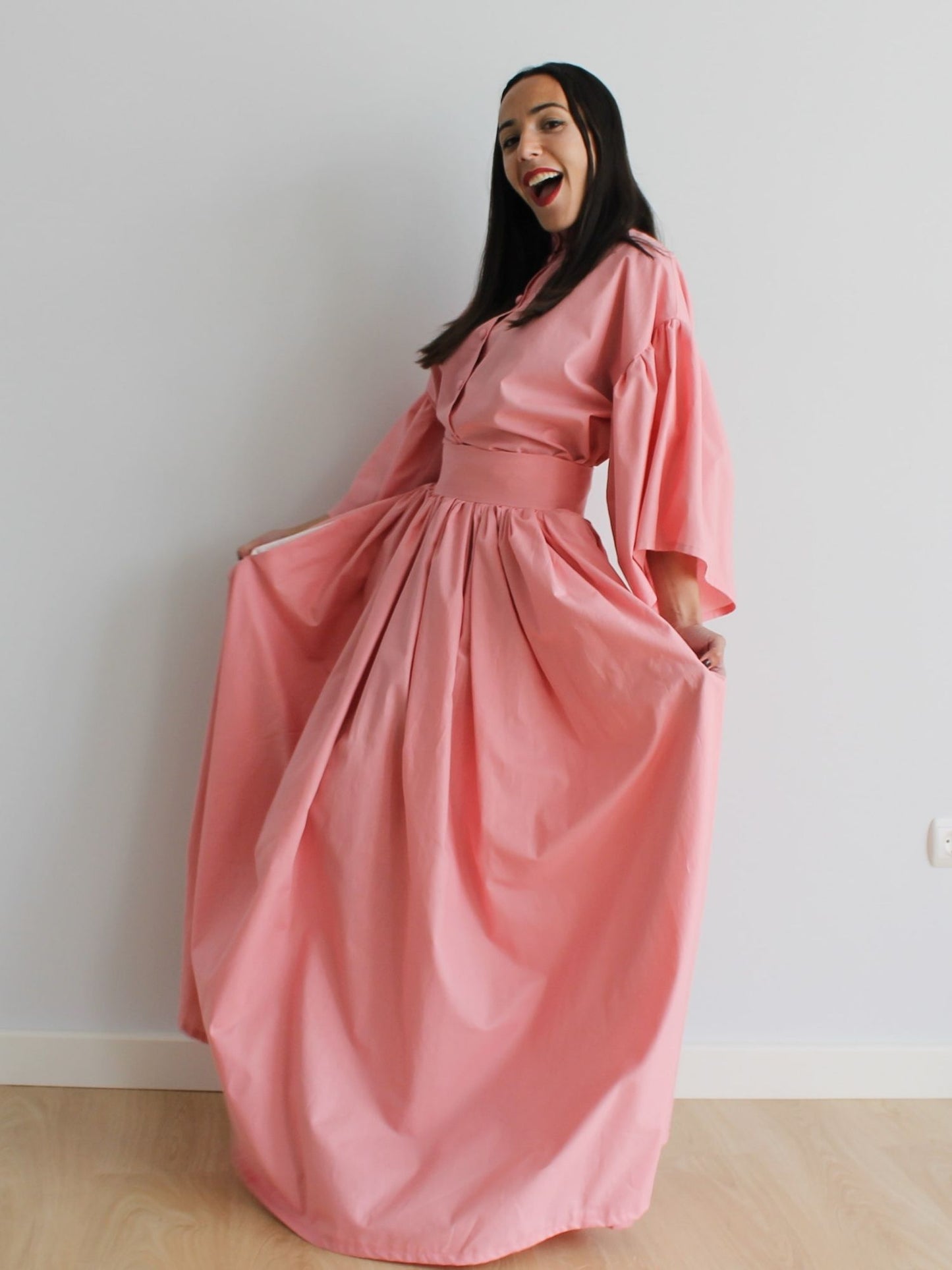 Camisa manga volante - Rosa