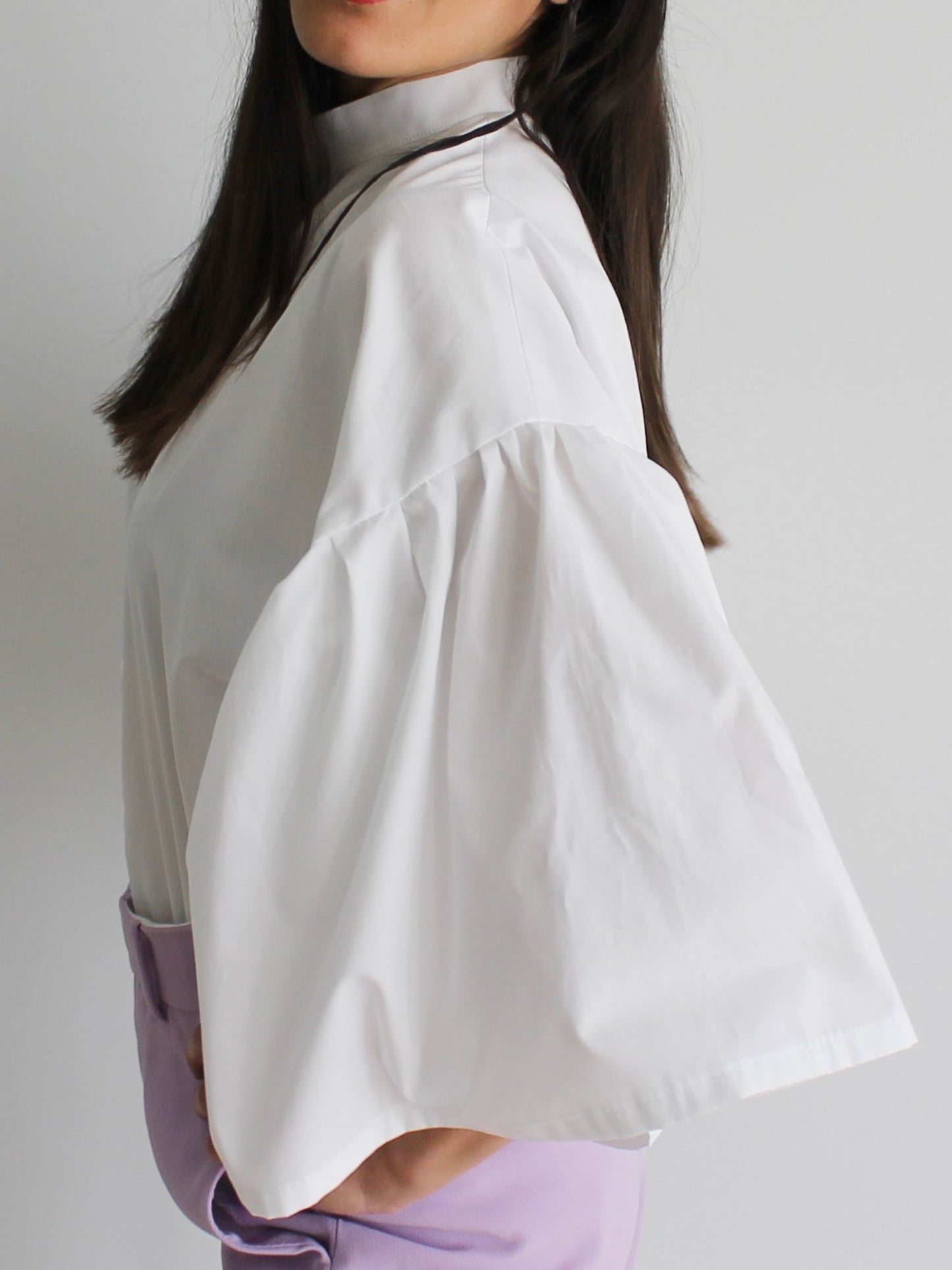 Camisa manga volante - Blanca